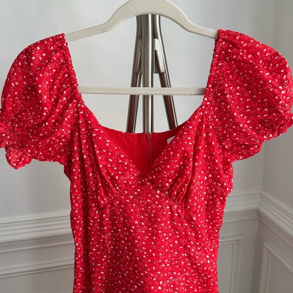 Princess Polly Baily Floral Red Mini Dress Size 2 - Picture 5 of 8